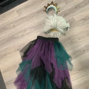 Ursula costume (includes wig, crown, tulle skirt)